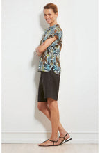 Drina Blue Mist Tropical Print Top
