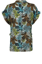 Drina Blue Mist Tropical Print Top