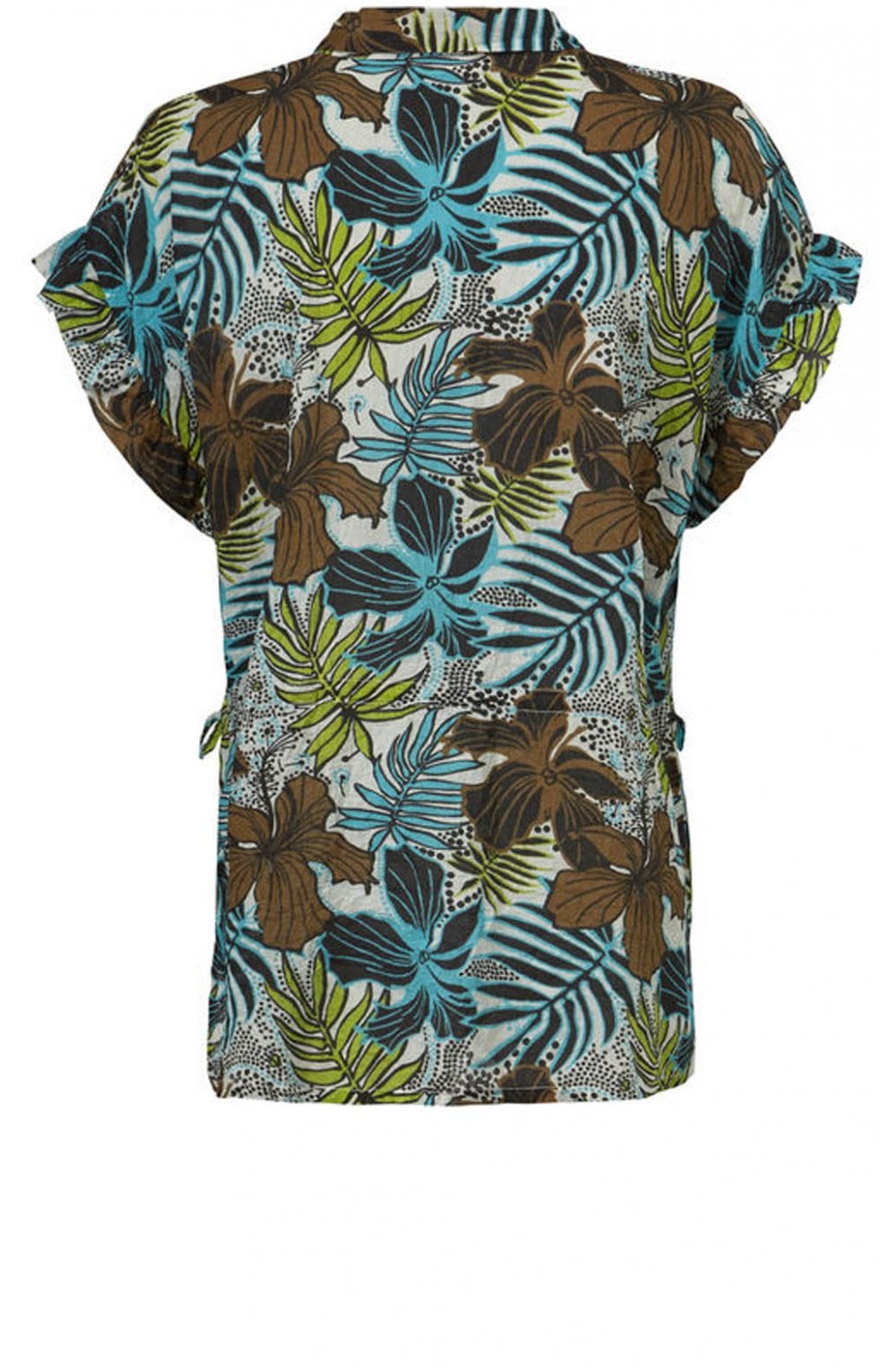 Drina Blue Mist Tropical Print Top