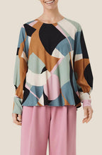 Drisa Green Blue Statement Cuffs Blouse