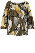 Duffy Bold Print Raffia and Crocodile Blouse