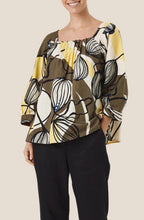 Duffy Bold Print Raffia and Crocodile Blouse