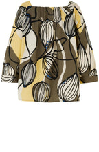 Duffy Bold Print Raffia and Crocodile Blouse