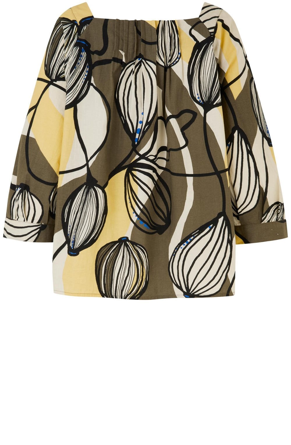 Duffy Bold Print Raffia and Crocodile Blouse