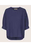 Dyrentha Blue Textured Top