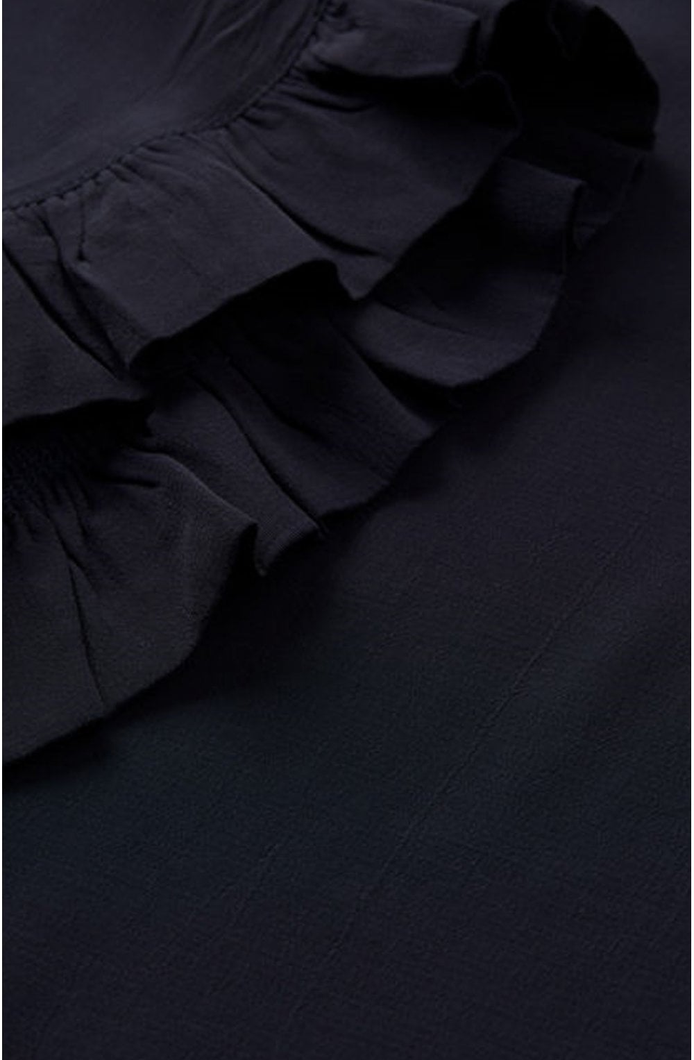 Earleen Navy Frill Sleeve Top