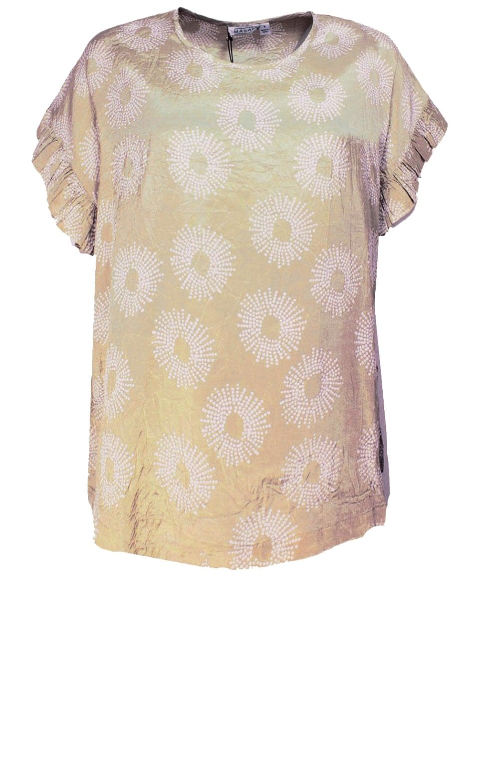 Earleen Sand Frilled Sleeve Top