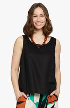 Eda Black Linen Vest Top