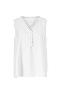 Editta White Sleeveless Blouse
