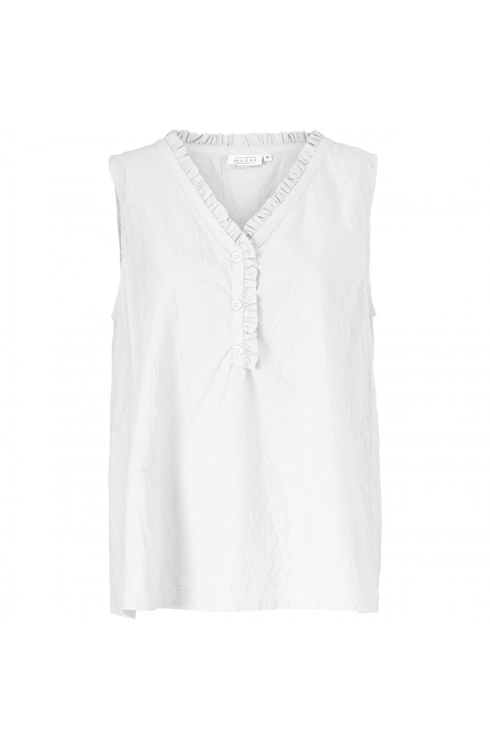 Editta White Sleeveless Blouse