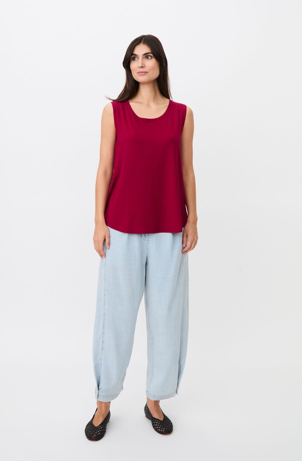 Elisa Beet Red Jersey Top