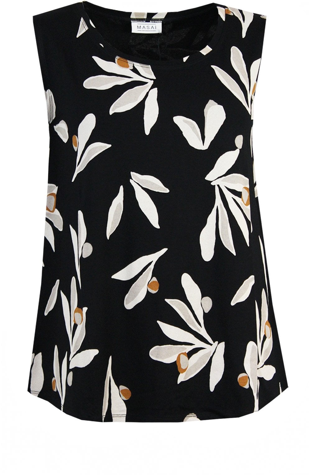 Elisa Black Abstract Daisy Vest Top