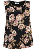 Elisa Black Floral Print Vest Top