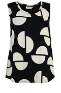 Elisa Black & Nude Circle Vest Top