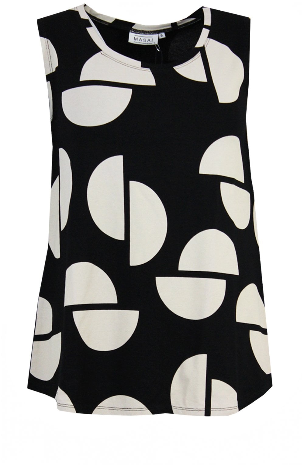 Elisa Black & Nude Circle Vest Top