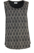 Elisa Black Zigzag Vest Top