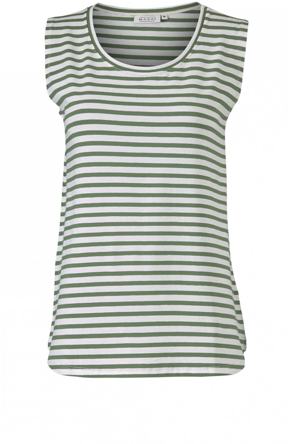 Elisa Elm Green Striped Top