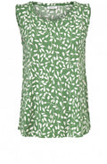 Elisa Green Leaf Design Top