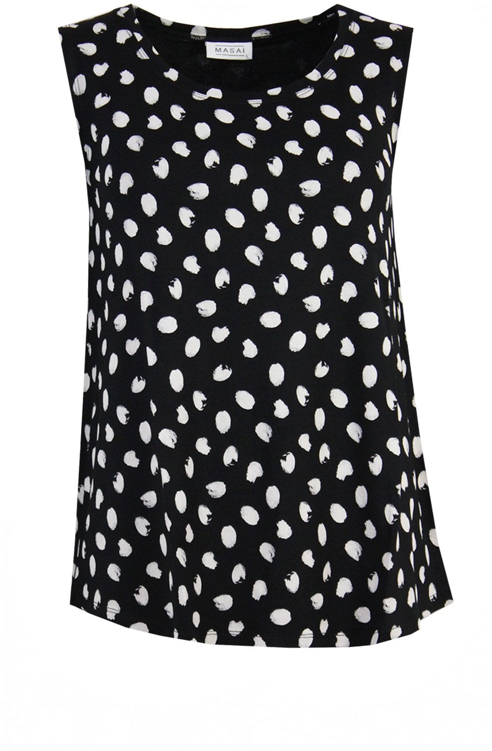 Elisa Spotted Black Leaf Vest Top