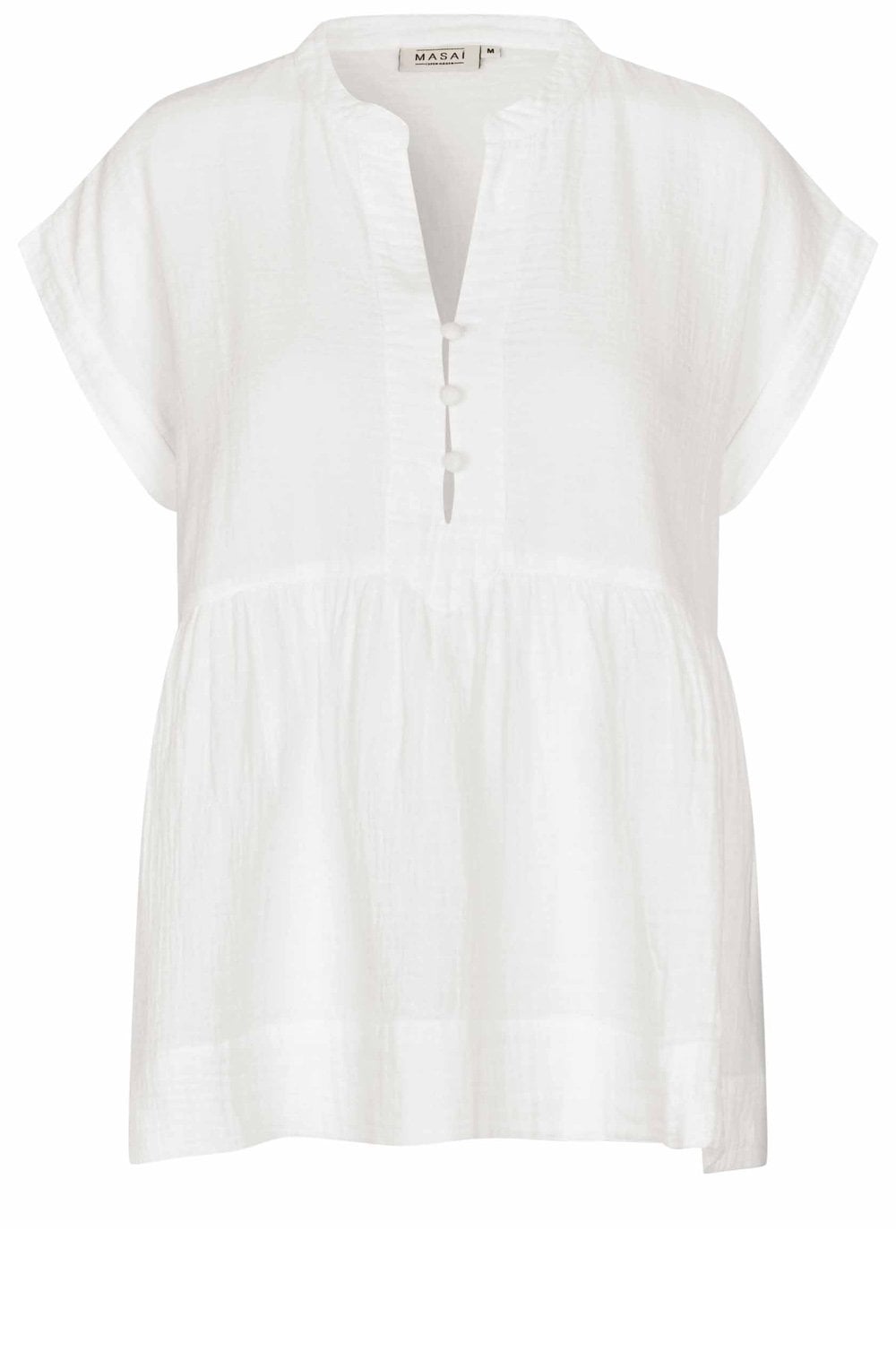 Eloisa White Seersucker Blouse