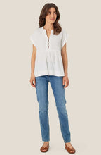 Eloisa White Seersucker Blouse