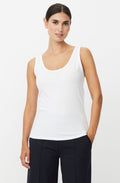 Elvoria White Jersey Vest Top
