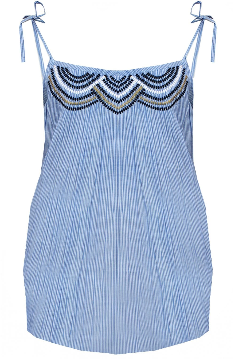 Etna Brunnera Blue Embroidered Camisole