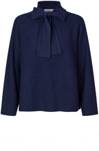 Fadeya Navy Blazer Pussy Bow Jumper