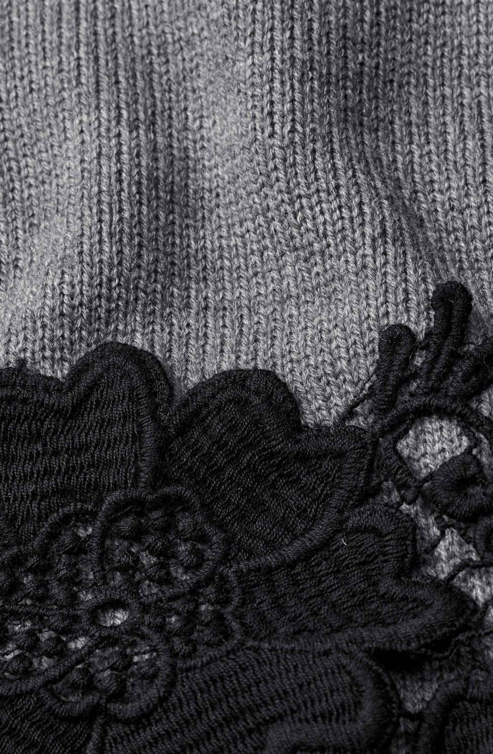 Falivra Misty Grey Lace Overlay Jumper