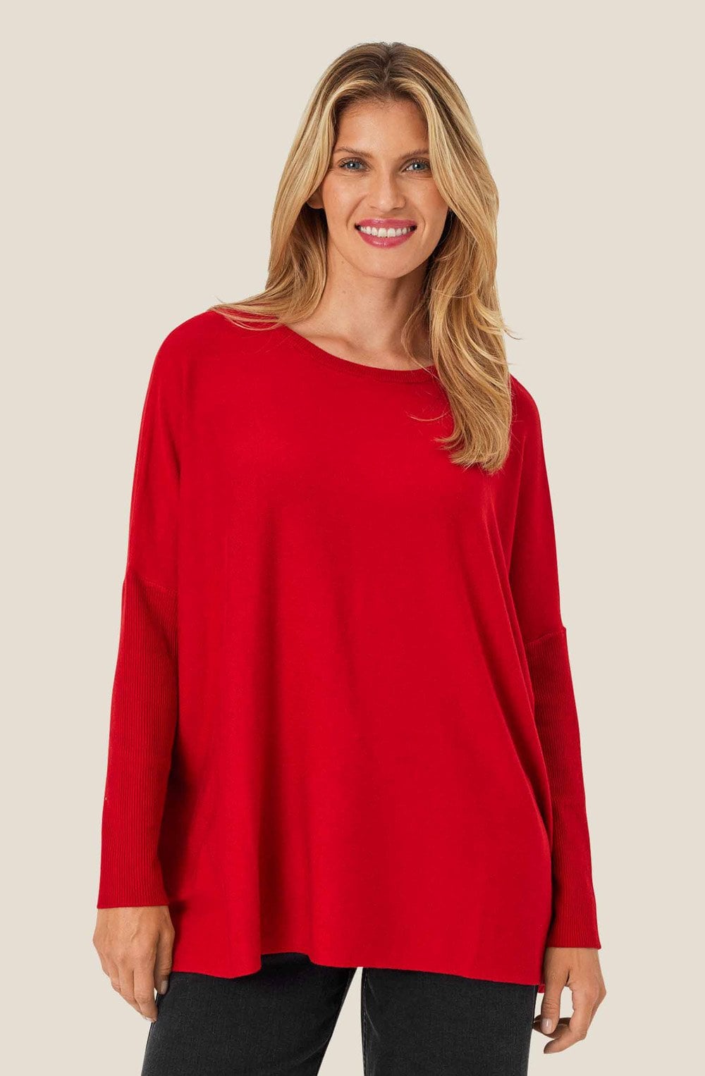 Fanasi Haute Red Knit Jumper