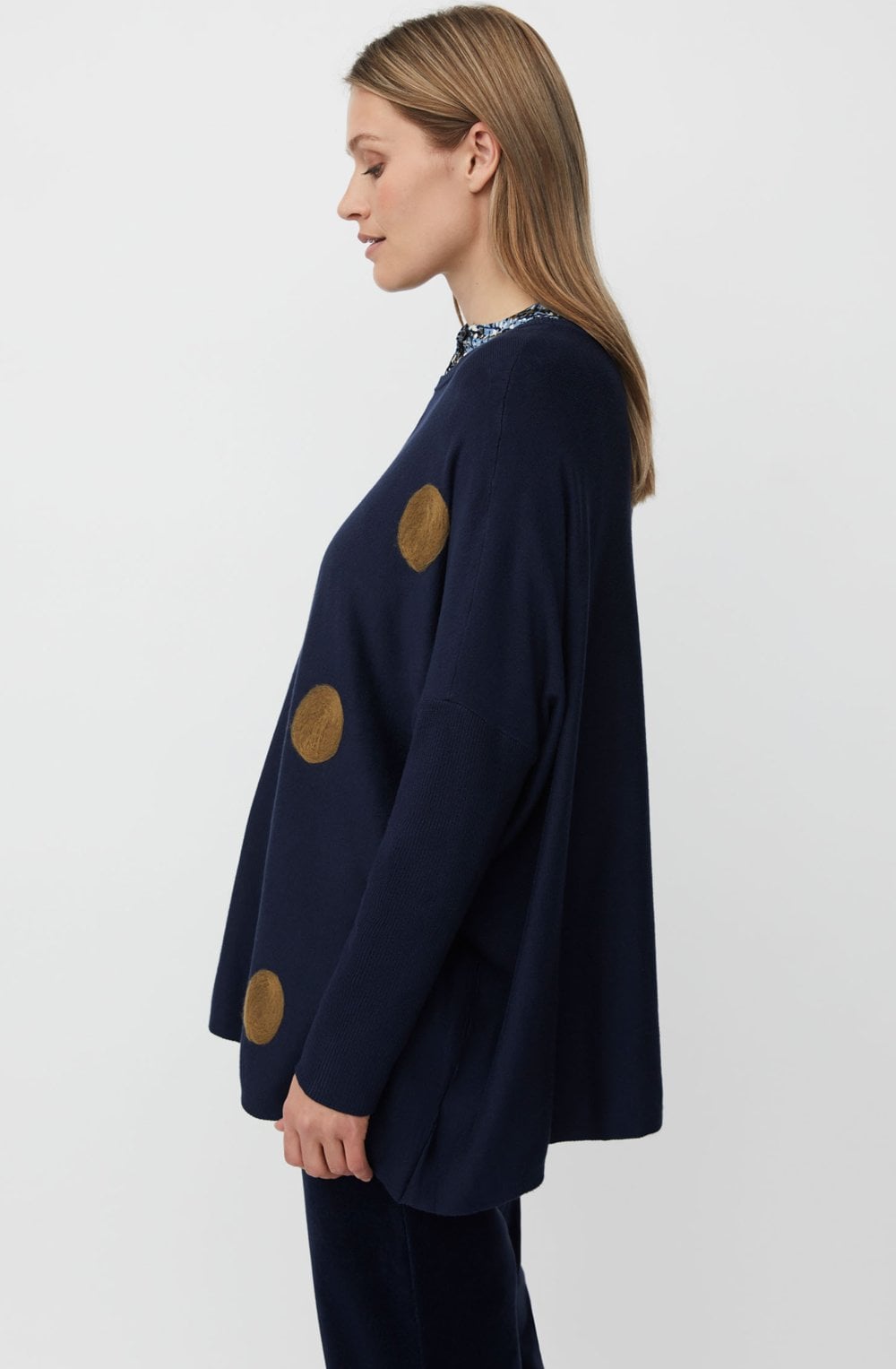 Fanasi Navy Blazer Polka Dot Jumper
