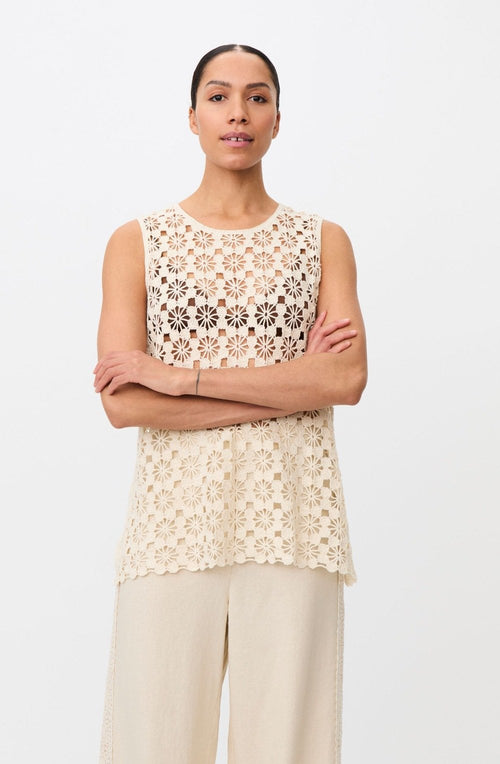 Fanelis Fog Crochet Sleeveless Top