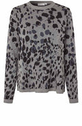 Faren Grey and Black Animal Print Jumper