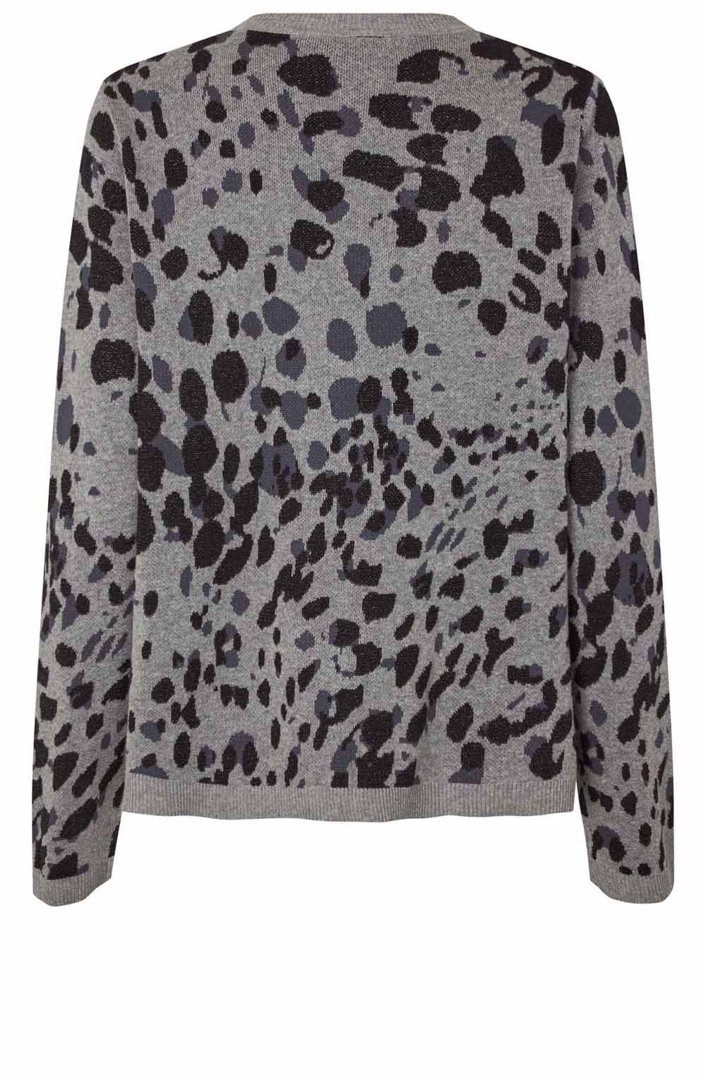 Faren Grey and Black Animal Print Jumper