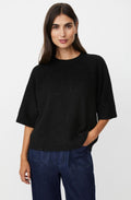 Farinna Black Shimmer Short Sleeved Jumper