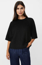 Farinna Black Shimmer Short Sleeved Jumper