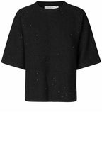 Farinna Black Shimmer Short Sleeved Jumper
