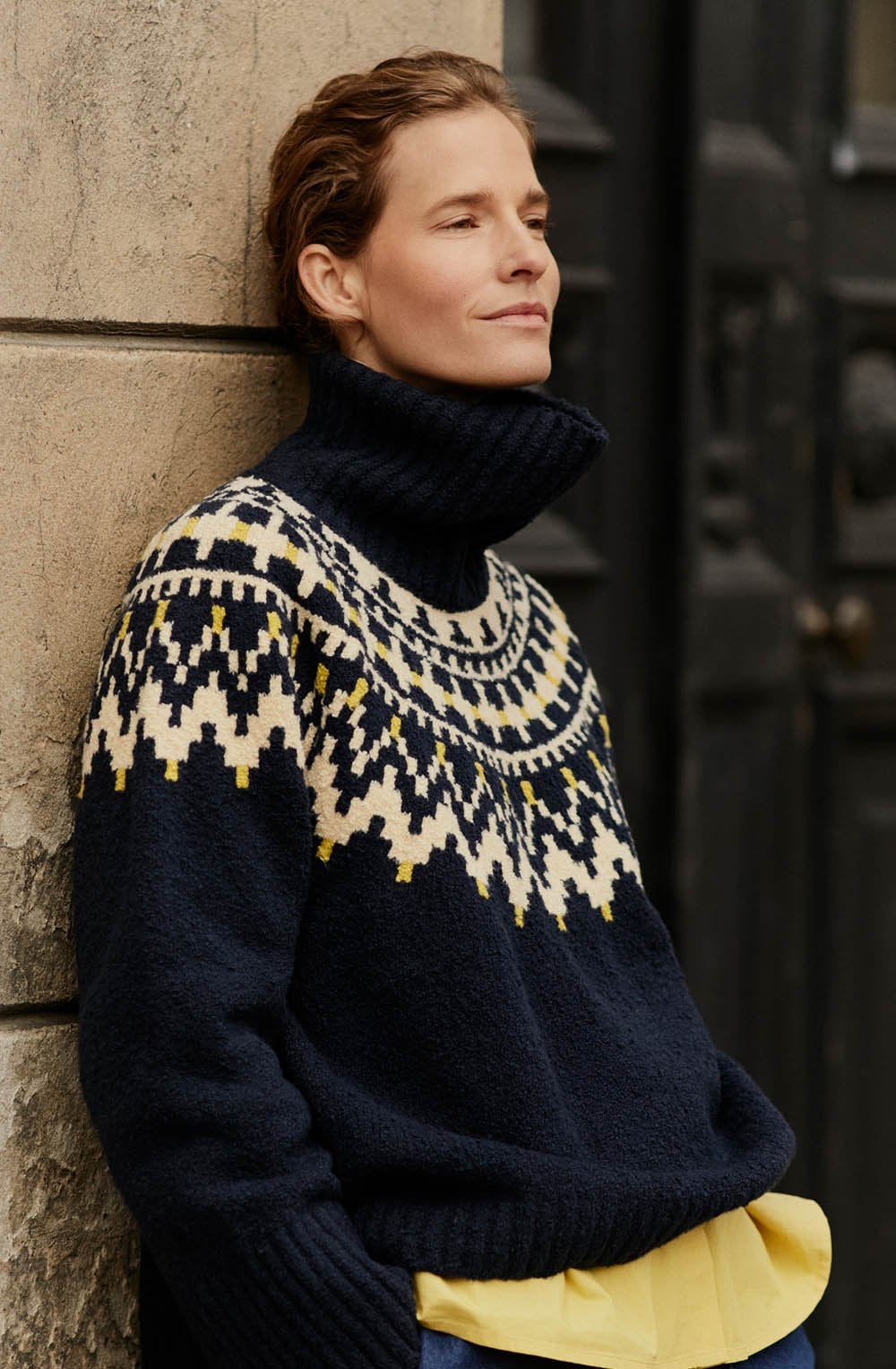 Fatima Navy Blazer Icelandic Jumper