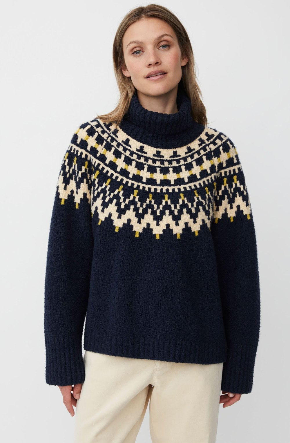 Fatima Navy Blazer Icelandic Jumper