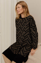 Feluca Black and Travertine Chevron Oversized Jumper