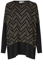 Feluca Black and Travertine Chevron Oversized Jumper