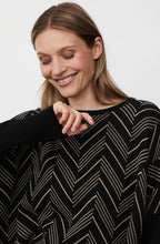 Feluca Black and Travertine Chevron Oversized Jumper