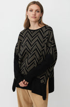 Feluca Black and Travertine Chevron Oversized Jumper