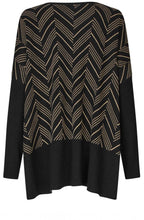 Feluca Black and Travertine Chevron Oversized Jumper