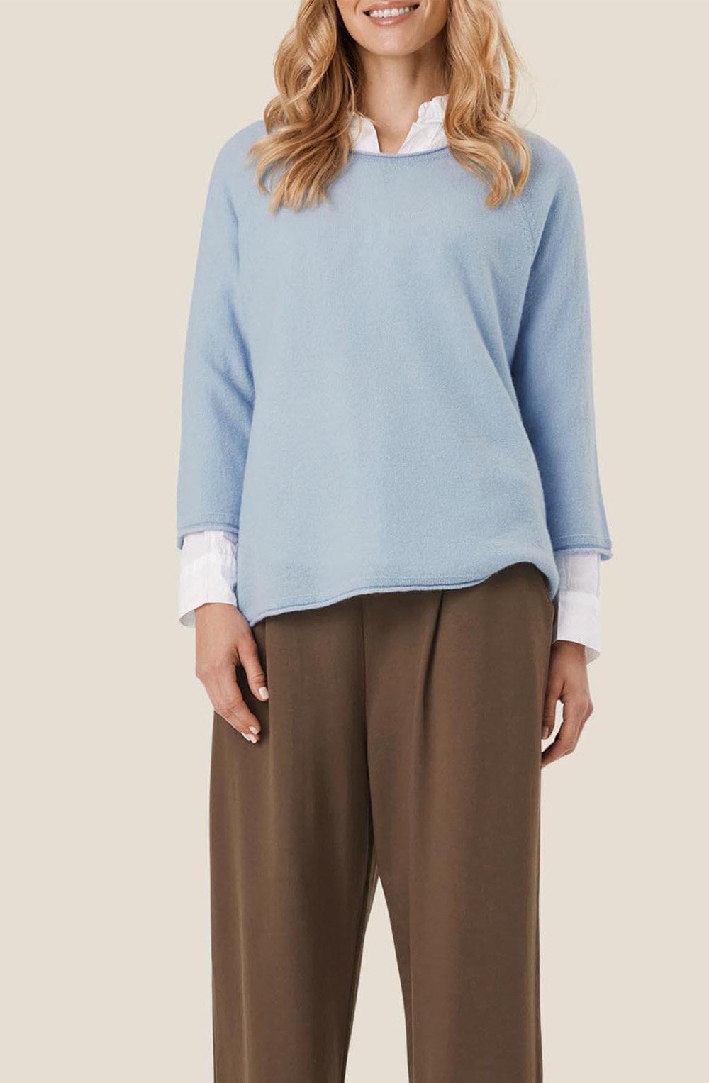 Fenji Kentucky Blue Fine Knit Jumper