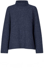 Fenoria Navy Blazer High Neck Chunky Jumper