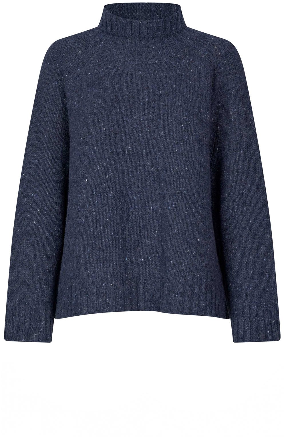 Fenoria Navy Blazer High Neck Chunky Jumper