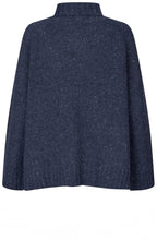 Fenoria Navy Blazer High Neck Chunky Jumper