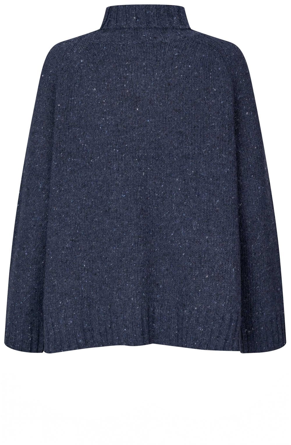 Fenoria Navy Blazer High Neck Chunky Jumper
