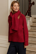 Fenoria Red Dahlia High Neck Chunky Jumper